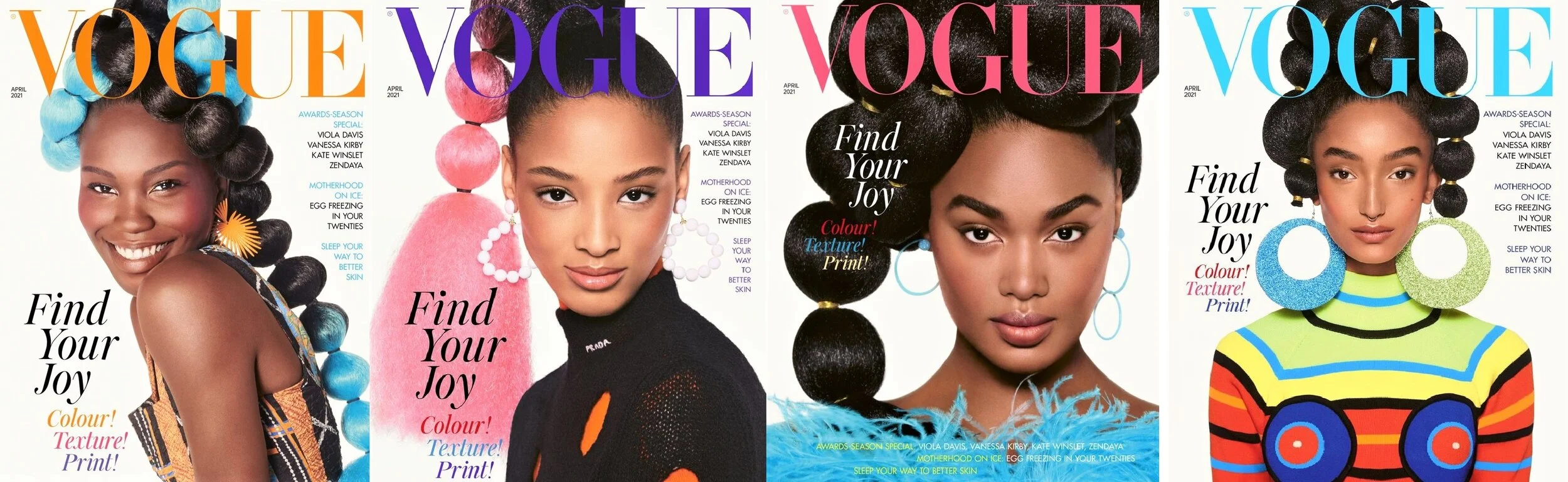 Achenrin, Janaye, Mona + Precious Being Joyful Vogue UK April Achenrin, Janaye, Mona + Precious Being Joyful Vogue UK April
